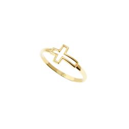 Anello Croce Forata Oro Giallo