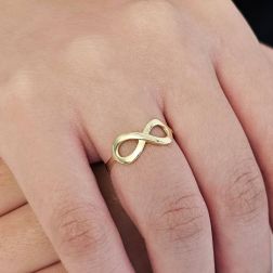 Photo of worn Large Yellow Gold Infinity Ring