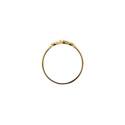 Ring with 2 Perforated Hearts in Yellow Gold and White Gold