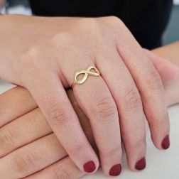 Photo of worn Large Yellow Gold Infinity Ring