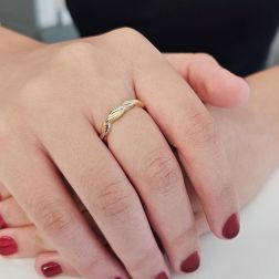 Photo of worn Braided ring in yellow gold and white gold