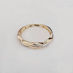 Braided ring in yellow gold and white gold