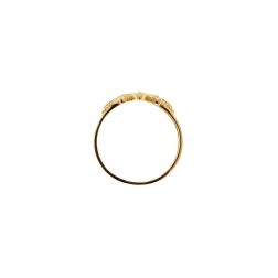 Anello con fiore sfaccettato in Oro Giallo e Bianco