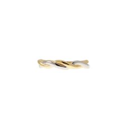Anello intrecciato in Oro Giallo e Oro Bianco