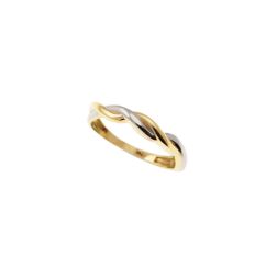 Braided ring in yellow gold and white gold