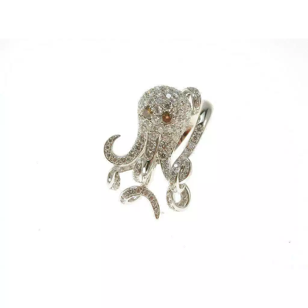 Octopus Ring Diamonds white gold 18kt