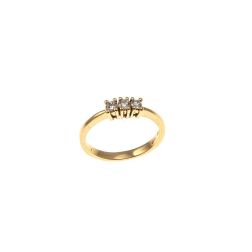 Yellow Gold Ring Trilogy Basic 0,15ct