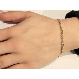 Bracciale 3.20mm a catena 3+1 Oro Giallo foto indossata