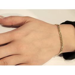 Photo of worn Bracelet 3.6mm faceted Tiger chain yellow gold