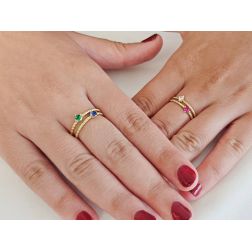 photo of worn of Torchon Solitaire Ring Coloured Zircon, in Yellow Gold