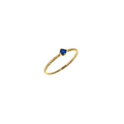 Anello Solitario Torchon Zircone colorato, in Oro Giallo