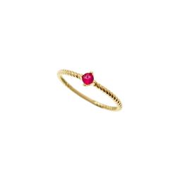 Torchon Solitaire Ring Coloured Zircon, in Yellow Gold