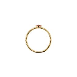 Torchon Solitaire Ring Coloured Zircon, in Yellow Gold