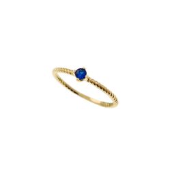 Torchon Solitaire Ring Coloured Zircon, in Yellow Gold