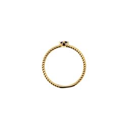 Anello Solitario Torchon Zircone colorato, in Oro Giallo