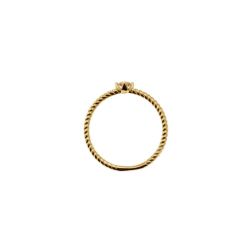 Torchon Solitaire Ring Coloured Zircon, in Yellow Gold
