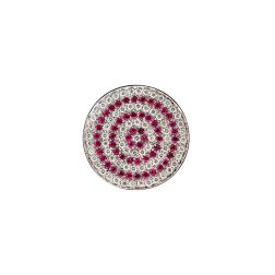 Spiral Design Ring with Rubies and Diamonds