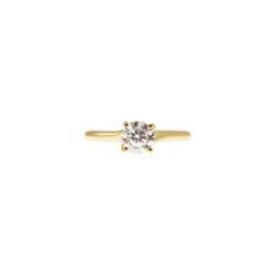 Anello Solitario Classique con Zircone in Oro Giallo