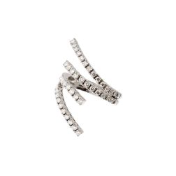 Contrariè Diamond Tennis Ring in White Gold