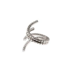 Contrariè Diamond Tennis Ring in White Gold