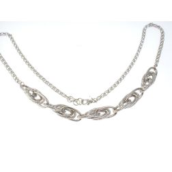 Girocollo Oro Bianco con centrale