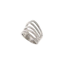 Ring Design 5 Arches with 105 Diamonds in White Gold