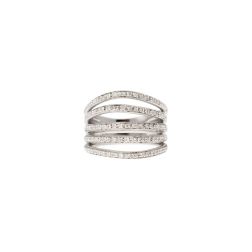 Ring Design 5 Arches with 105 Diamonds in White Gold
