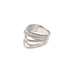 Anello Design 5 archi con 105 Diamanti in Oro Bianco