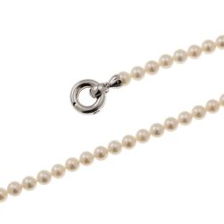 Akoya Pearl Necklace with Ring Closure and White Gold Hooks
