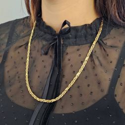 Collana 3+1 tigre & ottino con incavo 59cm x 4.60mm - Massiccia foto indossata