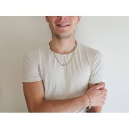 Collana D&R in Oro bianco e giallo  foto indossata