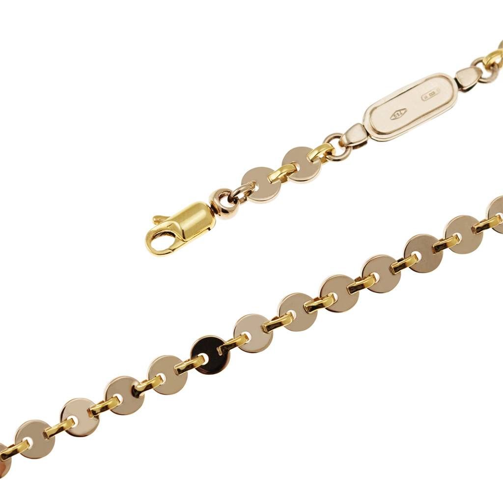 White and Yellow Gold disc sequin necklace