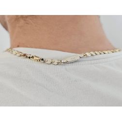 Photo of worn White and Yellow Gold disc sequin necklace