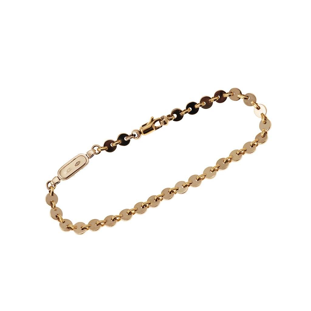 Disc sequin bracelet in white and yellow gold