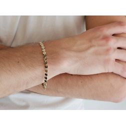 Bracciale disc sequin in Oro Bianco e Giallo foto indossata