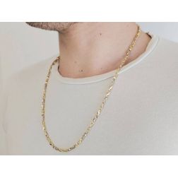 Collana 2+1 torchon in Oro Giallo e Bianco foto indossata