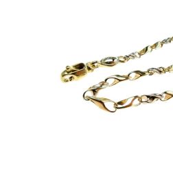 Bracciale 2+1 torchon in Oro Giallo e Bianco