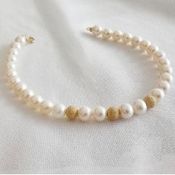 Bracciale Perle Targa 3 Oro Giallo