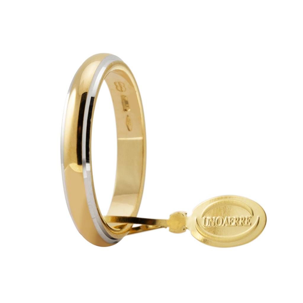 Fede Classica Bordi Oro Bianco 5gr UNOAERRE
