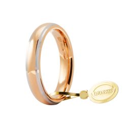 Fede Comoda 4 mm Oro Rosa con bordi bianchi Rodiati UNOAERRE
