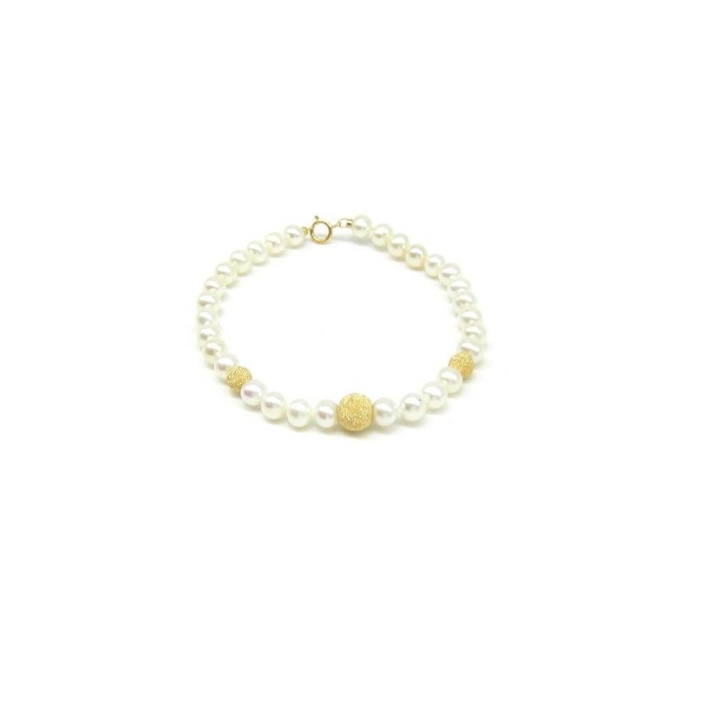 Bracciale Perle Scalare Oro Giallo