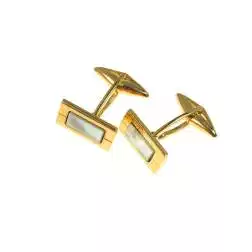 Gemelli Rettangolari in oro giallo 18kt con madreperla
