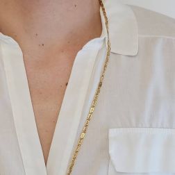 Photo of worn Necklace Laccio 80cm Curly Snail Chain Yellow Gold