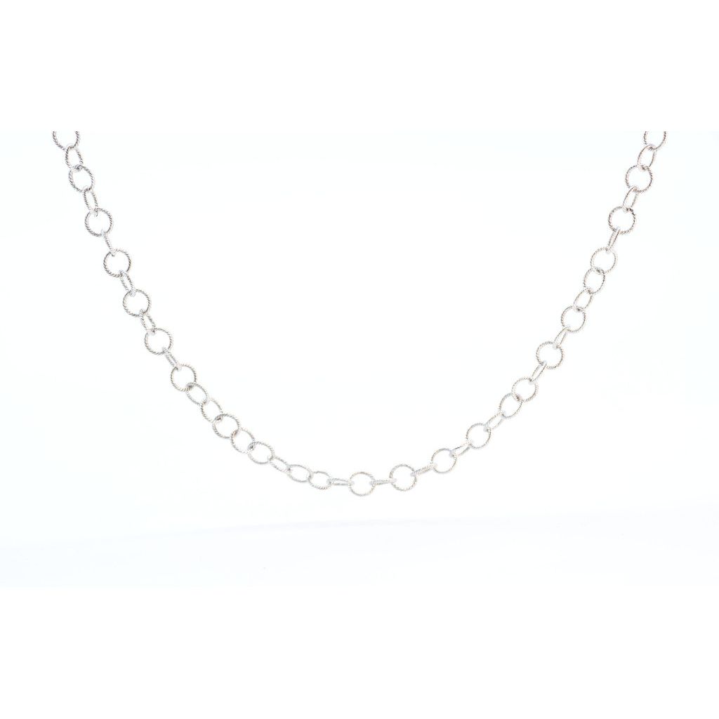 Girocollo Rolò Rigata 4,7mm in Oro Bianco