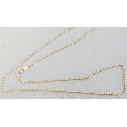 60cm x 1.50mm Yellow Gold Ball Necklace