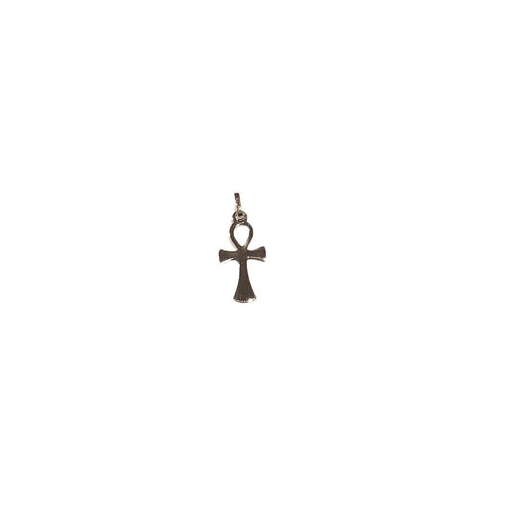 Croce Egizia del Nilo "Ankh" Sottile in Oro Bianco