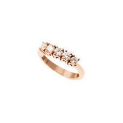 Veretta 5 Diamanti - Larghezza 3.5mm - Oro Rosa