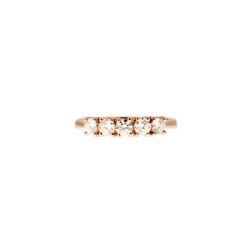 5 Diamonds Ring - Width 3.5mm - Rose Gold
