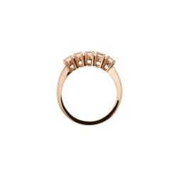 Veretta 5 Diamanti - Larghezza 3.5mm - Oro Rosa