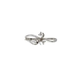 Anello Trilogy Flower tre fili in Oro Bianco e Diamanti